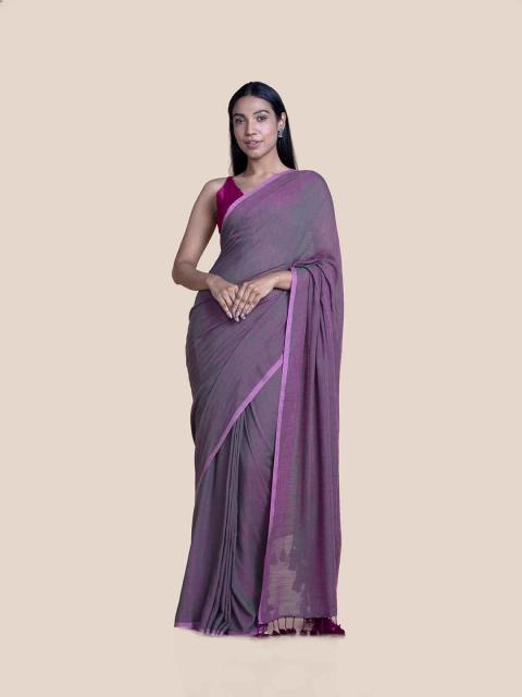 

Suta Pink Cotton Blend Saree