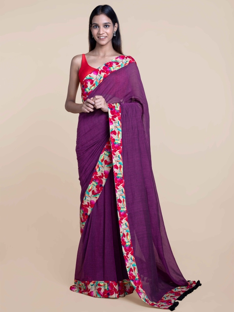 

Suta Purple Solid Pure Cotton Saree