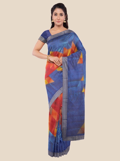 

KLM Fashion Mall Women Multi Printed Poly Georgette Saree