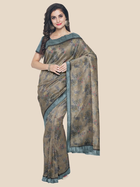 

KLM Fashion Mall Brown & Red Floral Printed Saree