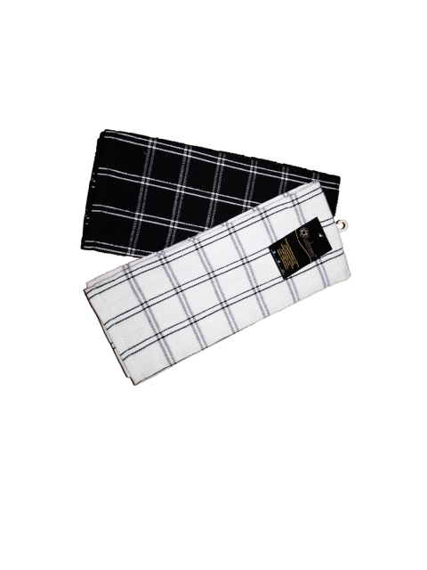 

Lushomes Set Of 2 Pure Cotton Kitchen Towels, Black