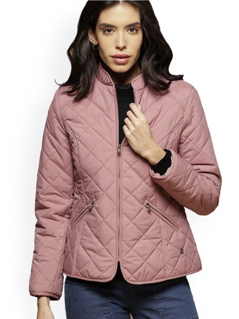 

Gipsy Women Pink Self Design Puffer Jacket
