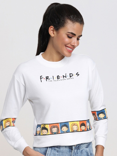 

Bewakoof Women White Friends Printed Sweatshirt