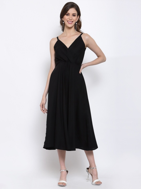 

Selvia Black Crepe Midi Dress