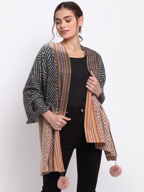 

LOOM LEGACY Women Black Woven Design Woolen Stole