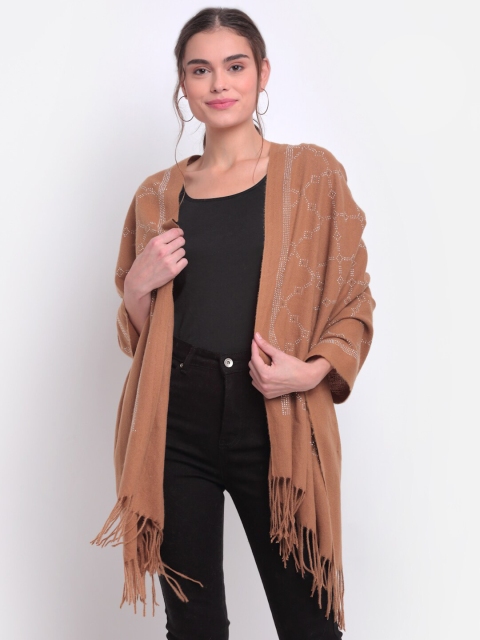 

LOOM LEGACY Women Brown Woven Design Stole