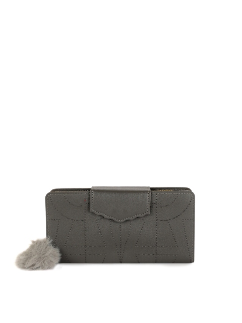 

ZEVORA Women Grey PU Two Fold Wallet