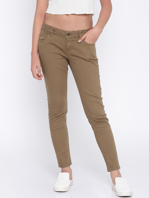 

Vero Moda Women Khaki Regular Fit Mid-Rise Clean Look Jeans