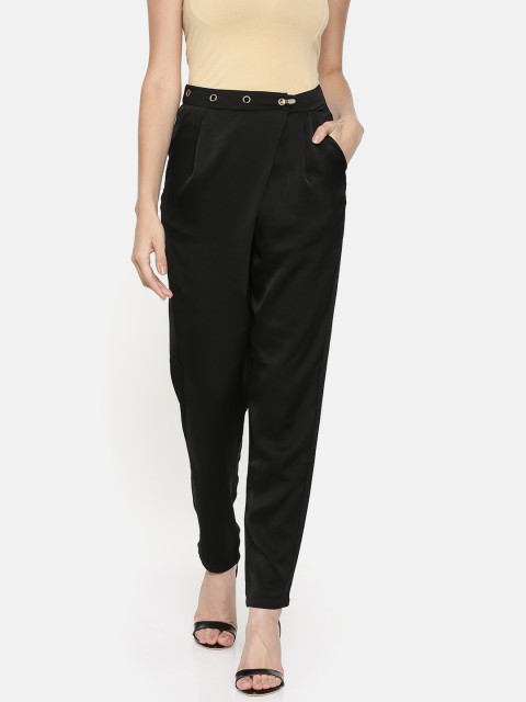 

Vero Moda Women Black Regular Fit Solid Cigarette Trousers