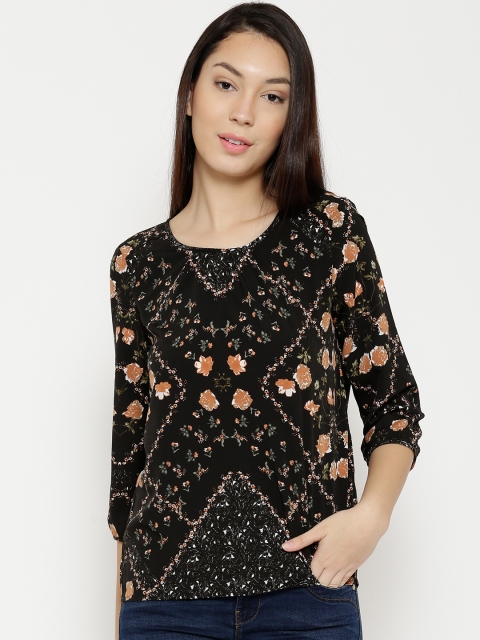 

Vero Moda Women Black Printed Top