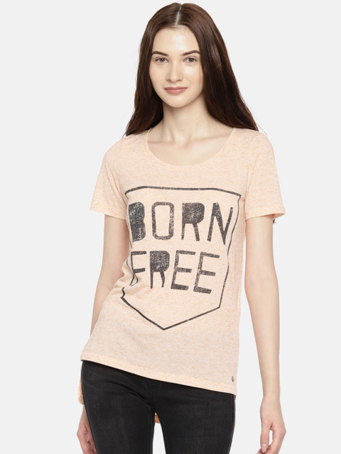 

Vero Moda Women Coral Pink Printed Top