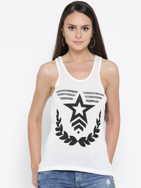 

Vero Moda Women White Printed Tank Top