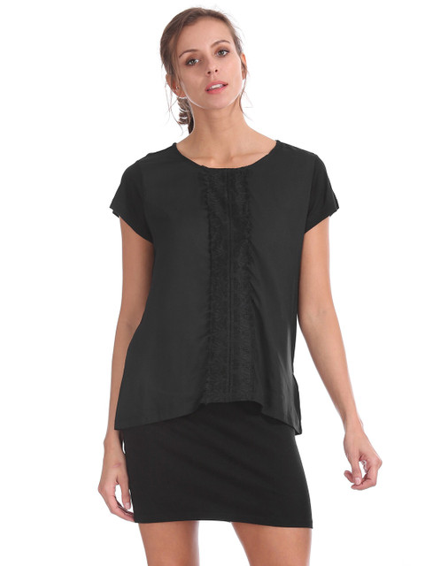 

Cherokee Black Extended Sleeves Regular Top
