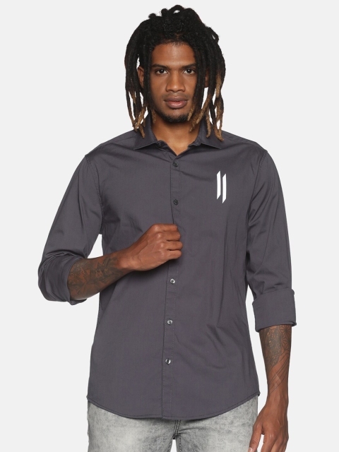 

ATTIITUDE Men Grey Slim Fit Opaque Casual Shirt