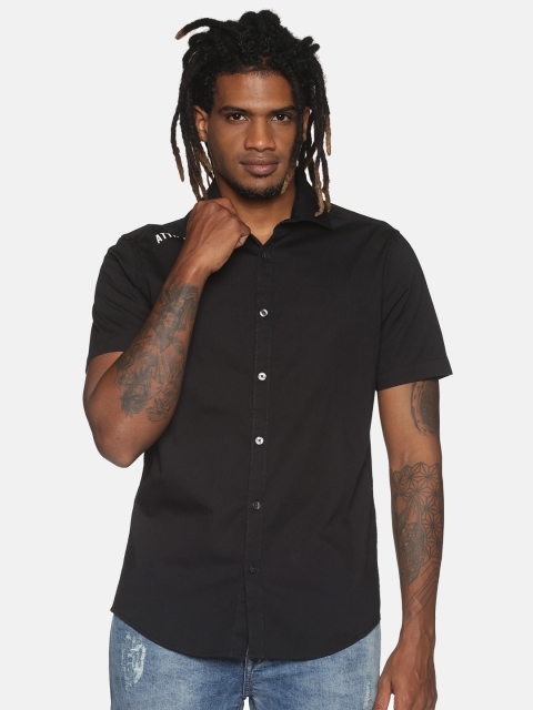 

ATTIITUDE Men Black Slim Fit Opaque Casual Shirt
