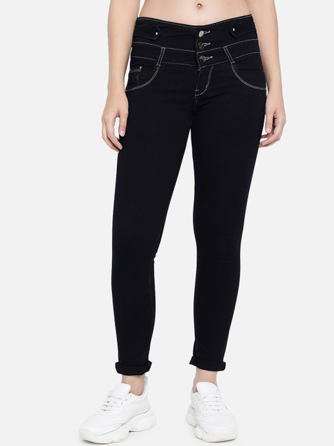 

Purple Feather Women Black Skanders Skinny Fit High-Rise Stretchable Jeans