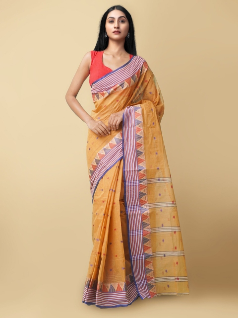 

Unnati Silks Women Brown Woven Design Tant Cotton Saree