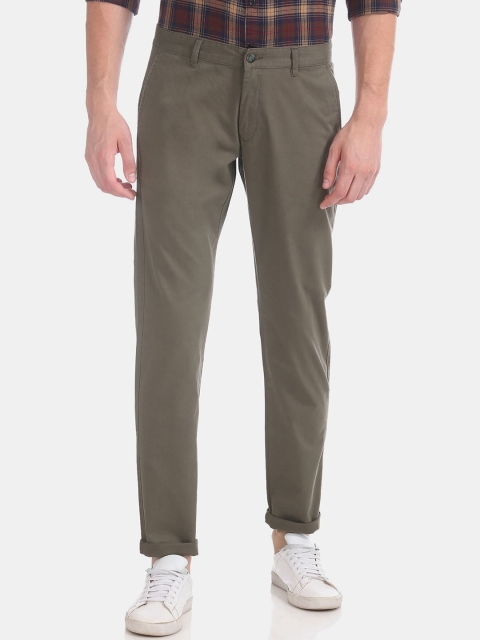 

Ruggers Men Grey Slim Fit Cotton Trousers