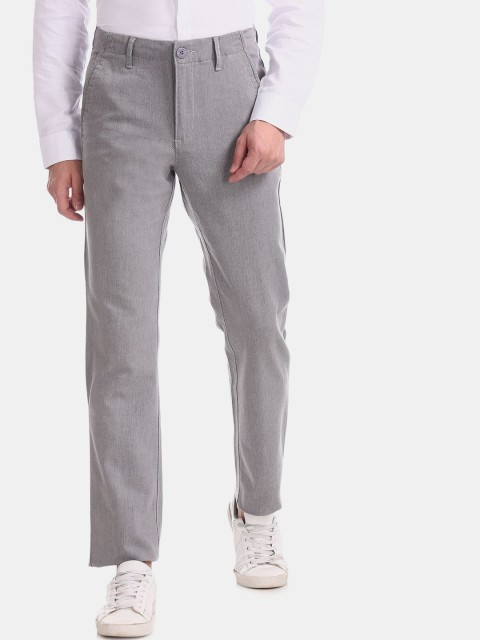 

Ruggers Men Grey Slim Fit Cotton Trousers