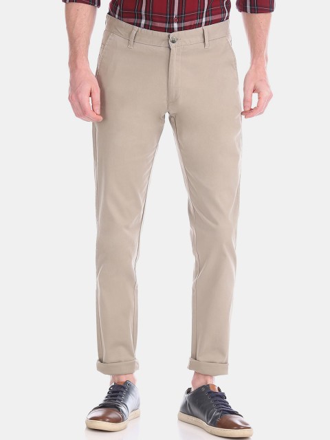 

Ruggers Men Beige Cotton Trousers