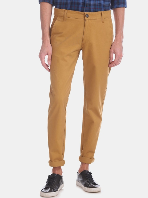 

Ruggers Men Khaki Brown Slim Fit Cotton Chinos