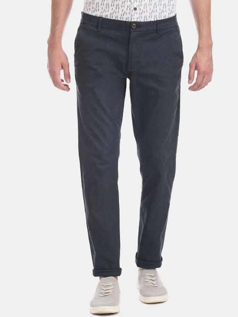 

Ruggers Men Navy Blue Slim Fit Cotton Chinos