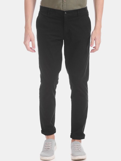 

Ruggers Men Black Slim Fit Cotton Trousers