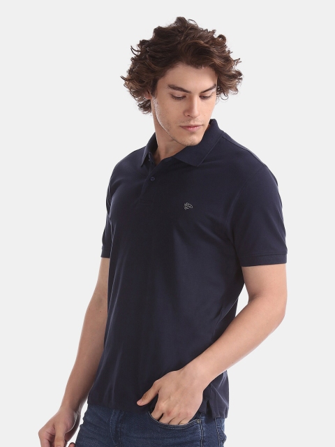 

Ruggers Men Navy Blue Polo Collar T-shirt