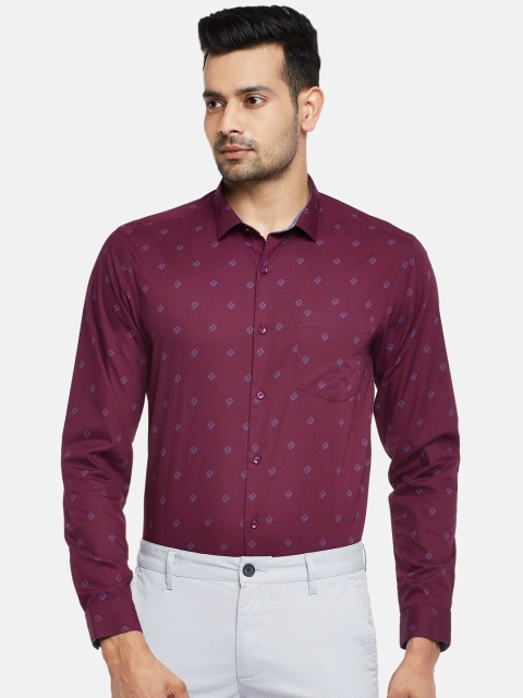 

BYFORD by Pantaloons Men Red Slim Fit Opaque Party Shirt