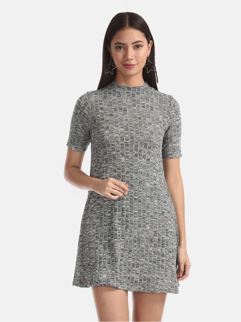 

Sugr Women Grey A-Line Mini Dress