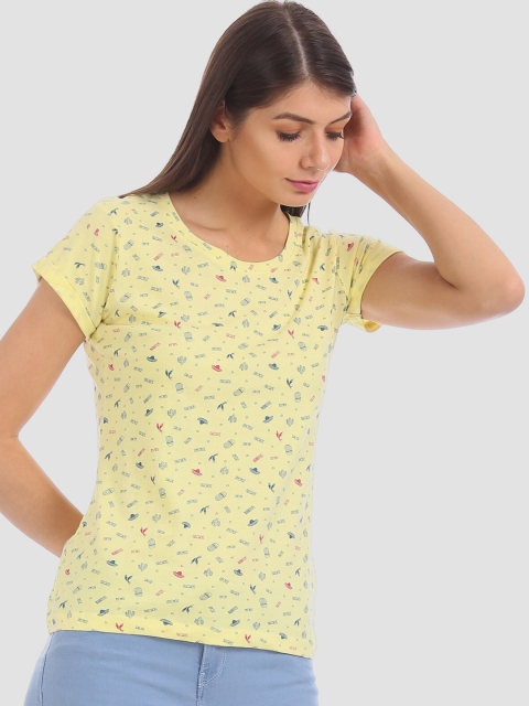 

Sugr Women Yellow Conversational Printed T-shirt