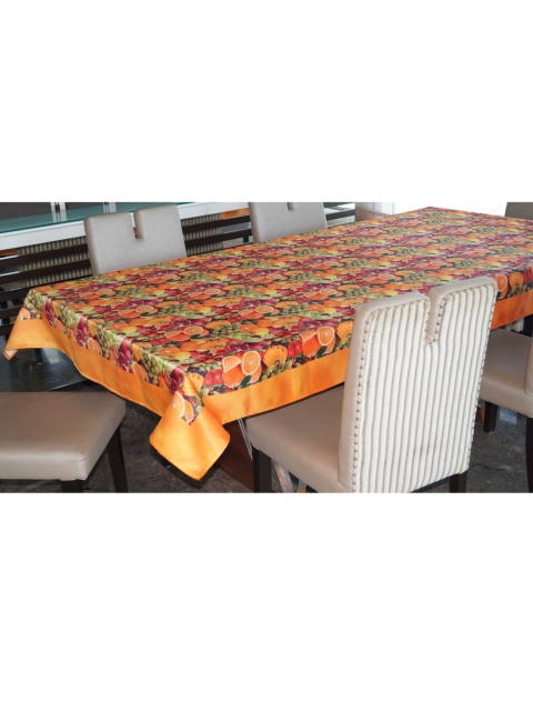 

Lushomes Yellow & Orange Printed 6-Seater Table Cover