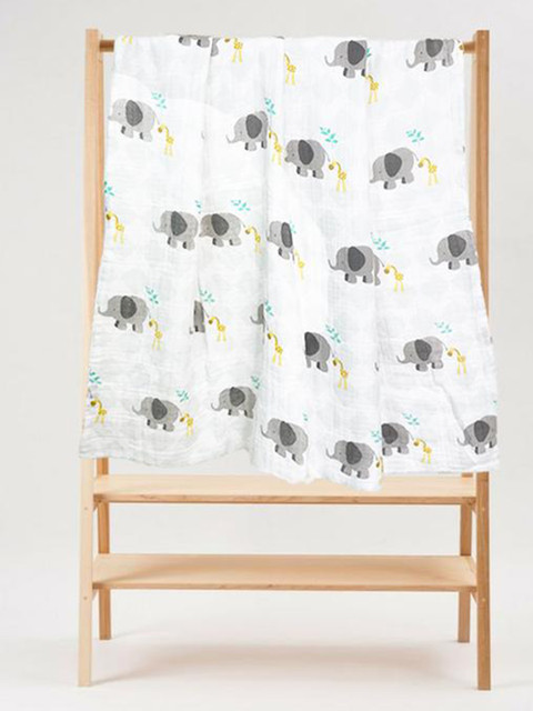 

The Mom Store White & Grey Mild Winter 350 GSM Single Bed Dohar