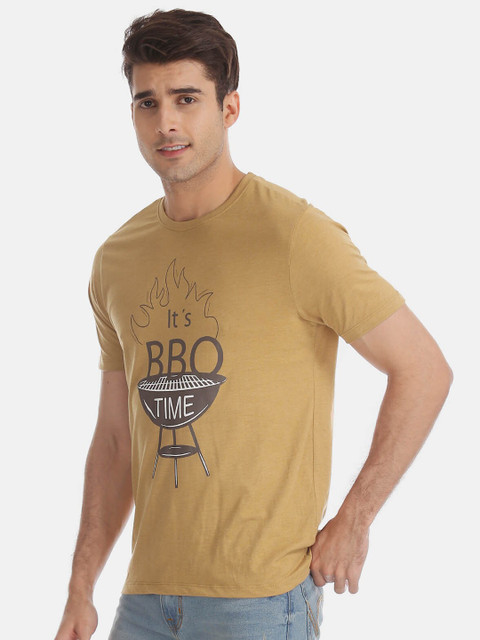 

Newport Men Brown Typography Printed T-shirt