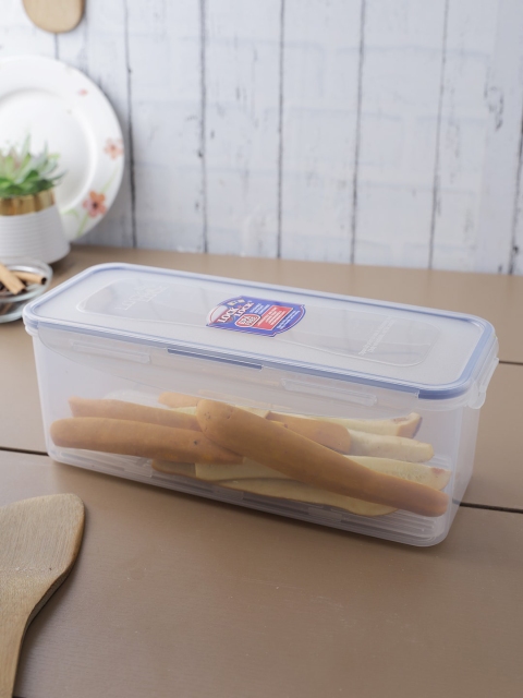 

Lock & Lock Transparent & Blue Solid Airtight Food Storage Container With Lid & Tray