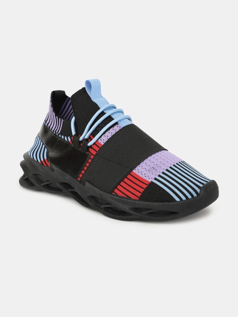 

RapidBox Men Black Striped Sneakers