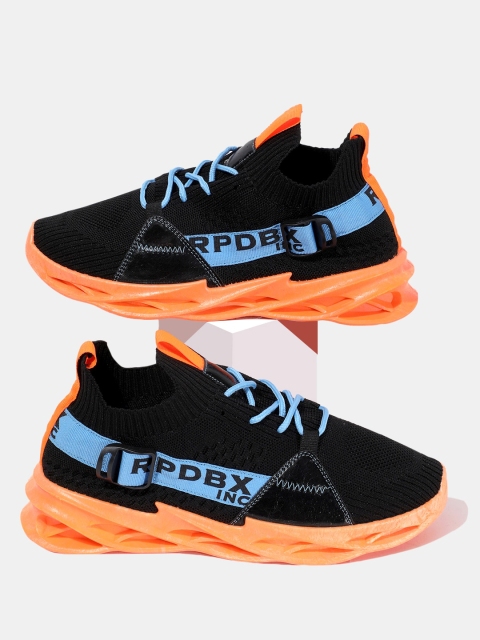 

RapidBox Men Black Woven Design Sneakers