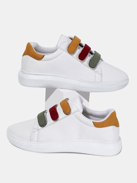 

RapidBox White Men Colourblocked Casual Sneakers with Velcro