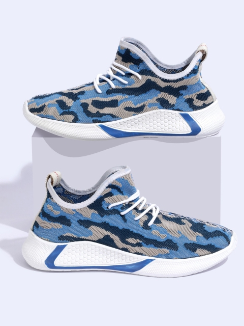

RapidBox Men Blue Printed Sneakers