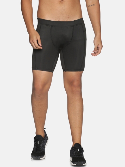 

AESTHETIC NATION Men Black Skinny Fit Sports Shorts