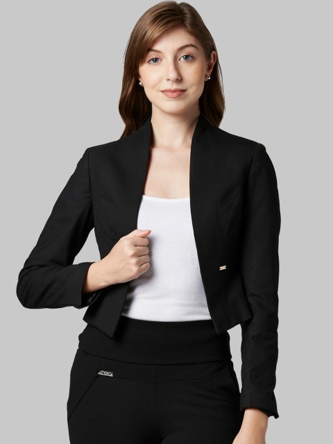 

Park Avenue Woman Women Black Solid Regular Fit Single-Breasted Casual Blazer