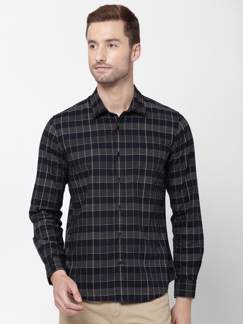 

AD By Arvind Men Blue Checked Casual Shirt
