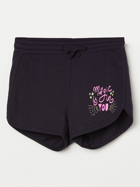 

Fame Forever by Lifestyle Girls Navy Blue Cotton Regular Shorts