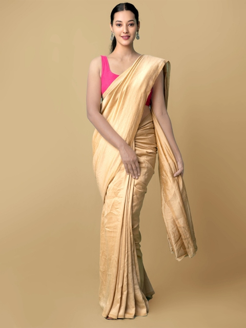 

Unnati Silks Beige Silk Blend Bhagalpuri Saree