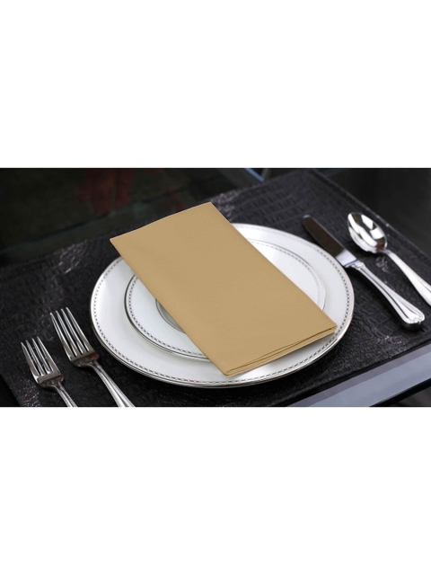 

Lushomes Set Of 6 Cream-Coloured Solid Cotton Table Napkins