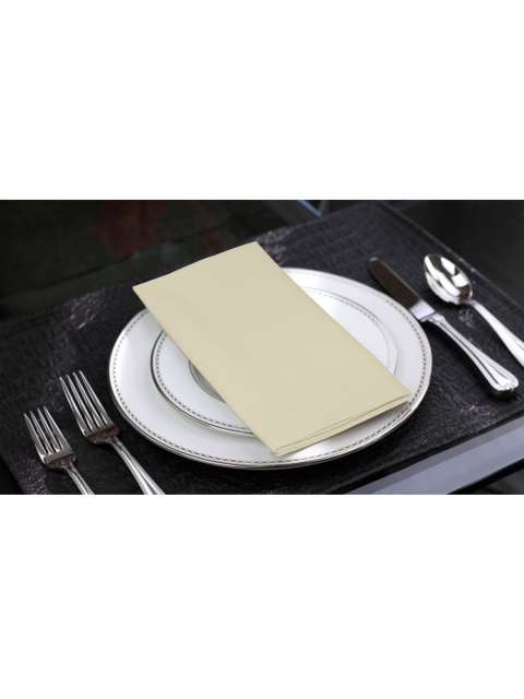 

Lushomes Set Of 6 Off-White Solid Cotton Table Napkins