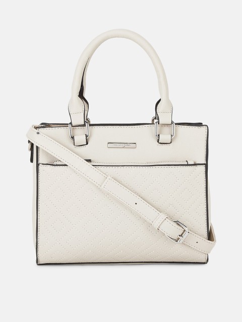 

Forever Glam by Pantaloons Off White Textured Structured Handheld Bag