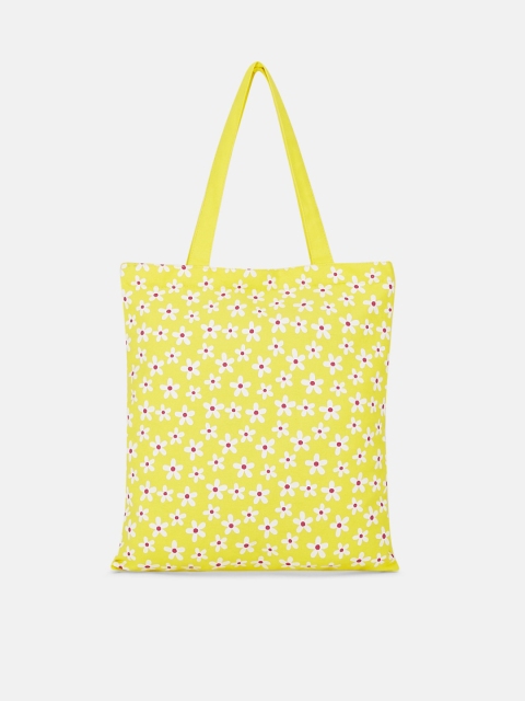 

Forever Glam by Pantaloons Yellow Floral Printed Shopper Tote Bag