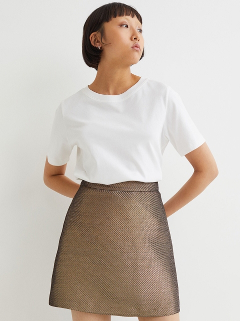 

H&M Women Gold A-Line Skirt