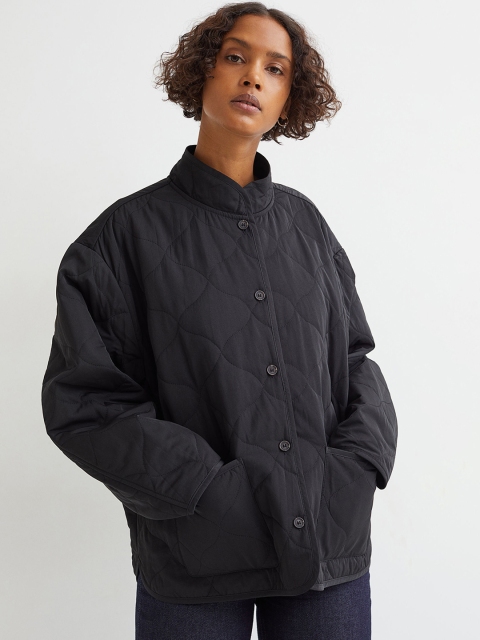 

H&M Women Black Quilted Jacket